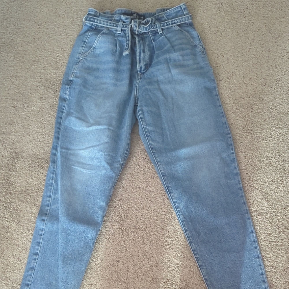 Hollister Light Blue Tie-Waist Denim Jeans